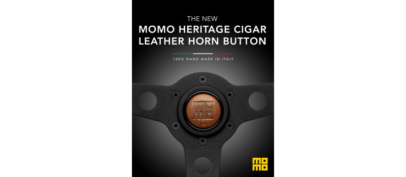 MOMO Embossed Brown Leather Horn Button