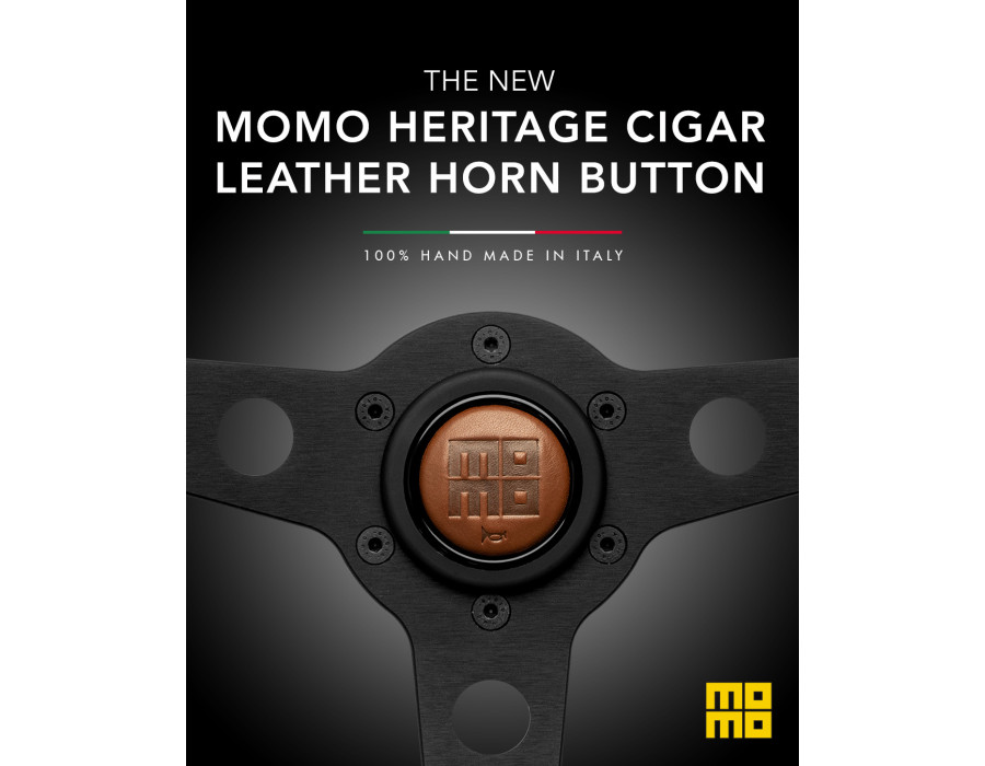 MOMO Embossed Brown Leather Horn Button