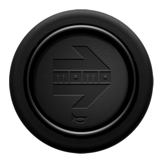 MOMO Standard Horn Button 2 Contact - Embossed Black Leather Arrow