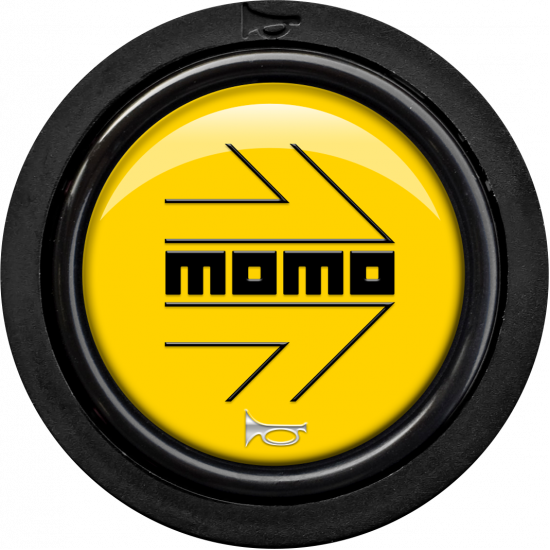 MOMO Horn Button 2 Contact - Arrow Gloss Yellow